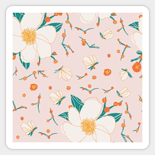 Pink flowers pattern Sticker